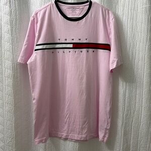 Tommy Hilfiger Logo T-Shirt Pink Crew Neck‎ Short Sleeve XL